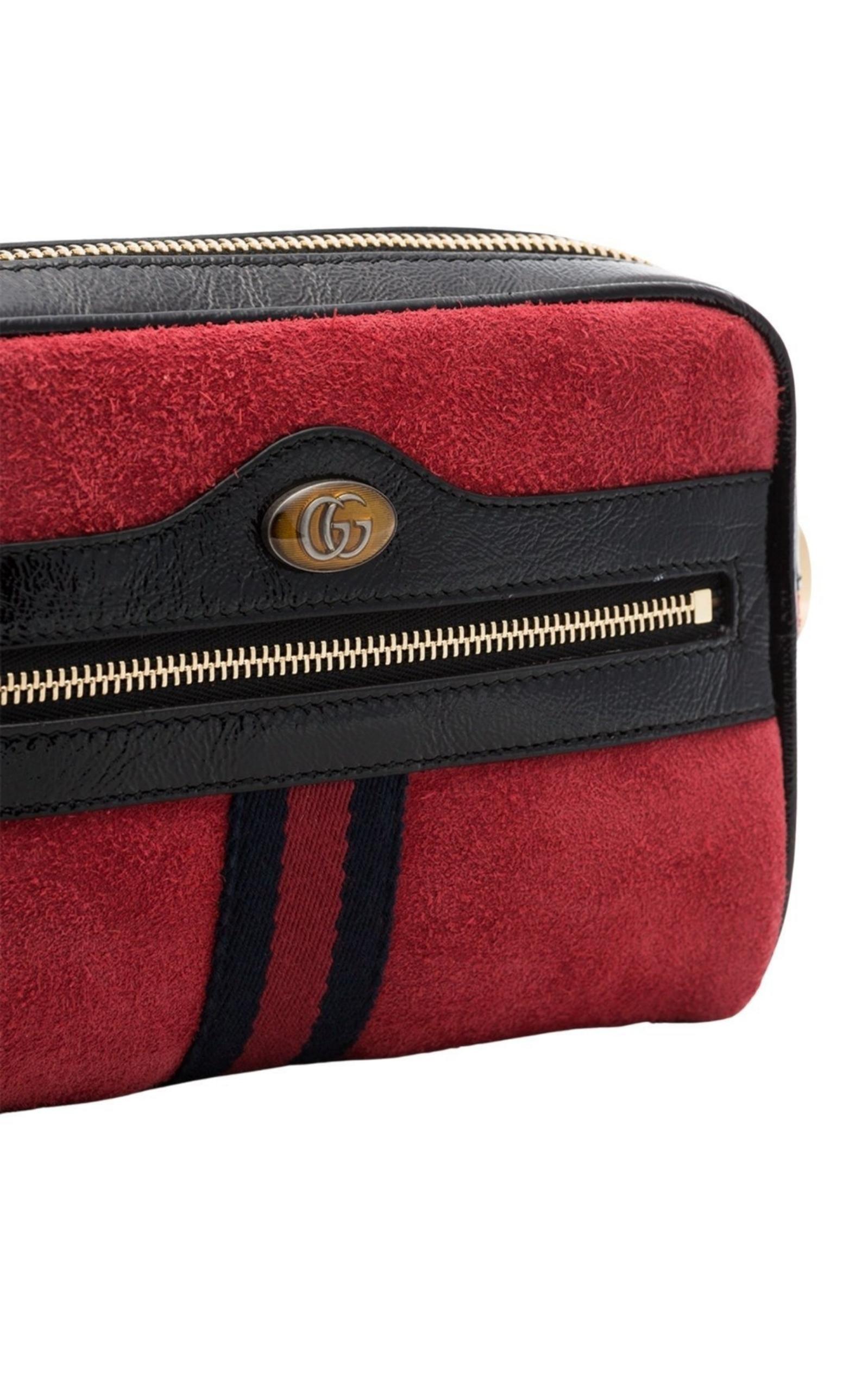Gucci Ophidia Dome Shoulder Bag Suede Small Red - Bags